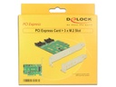 Delock Host Bus Adapter Controller PCIe - M.2, 2xSATA 1xNVMe