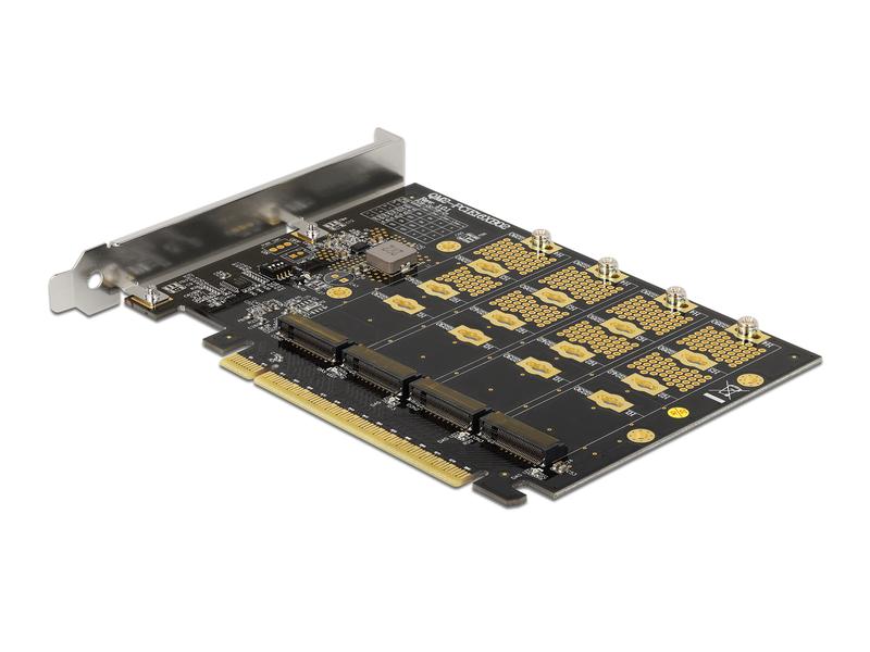 Delock Host Bus Adapter PCI-E-x16, 4x M.2 Key-M. NVME Bifurcation
