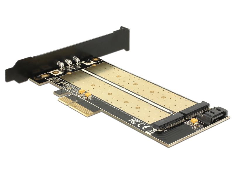 Delock Host Bus Adapter PCI-Ex4 - M.2 1xNVME Key-M, 1xSATA Key-B