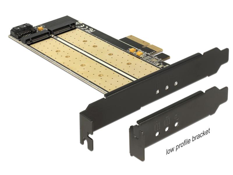Delock Host Bus Adapter PCI-Ex4 - M.2 1xNVME Key-M, 1xSATA Key-B