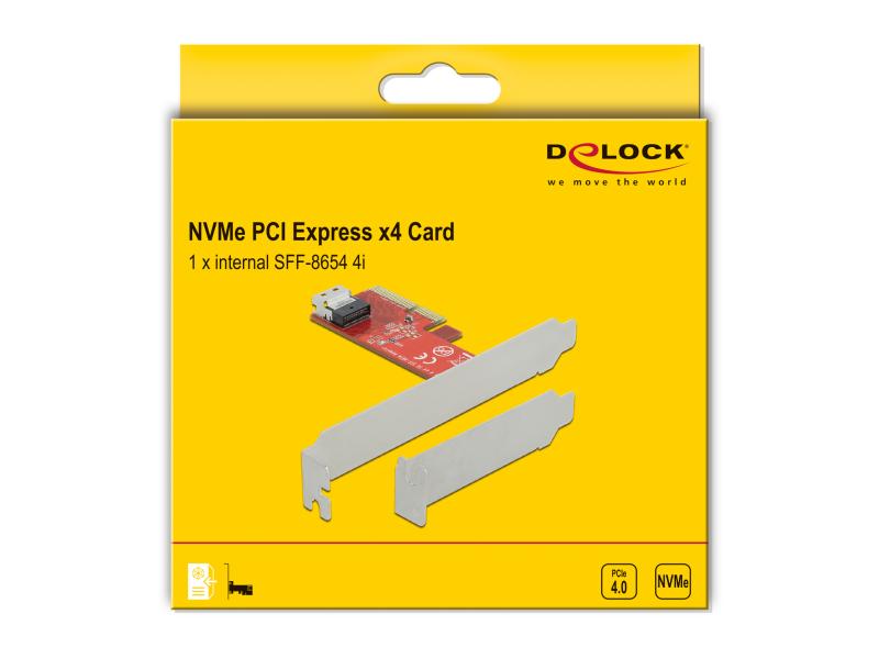 Delock Host Bus Adapter PCI-Ex4v4 - 1x SFF-8654 4i NVMe