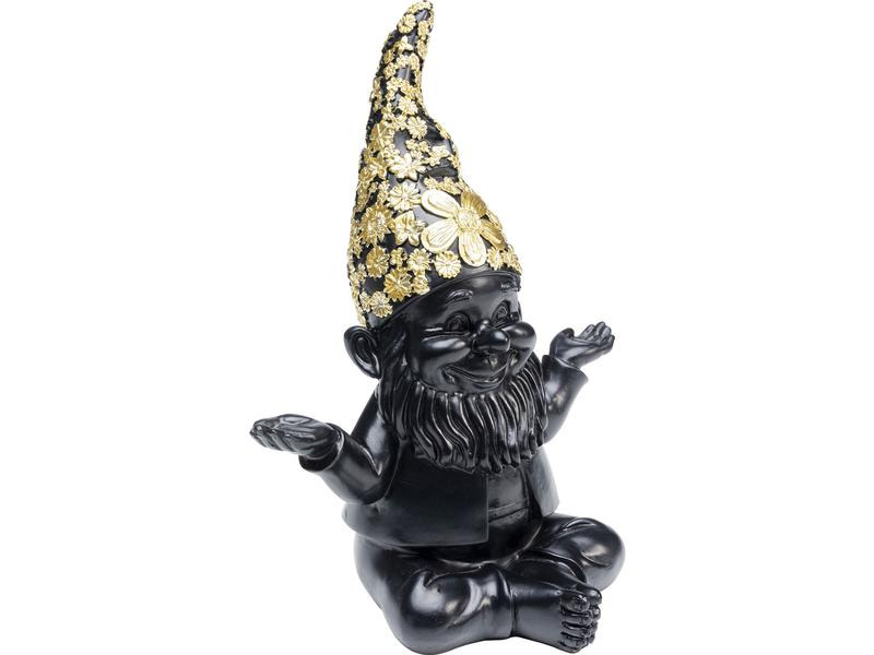 Kare Dekofigur Zwerg Meditation Schwarz/Gold
