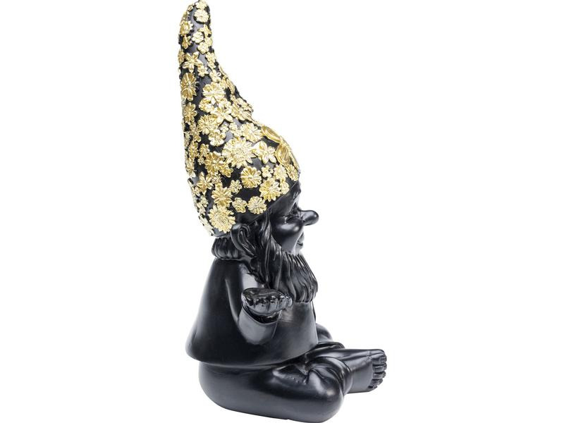Kare Dekofigur Zwerg Meditation Schwarz/Gold