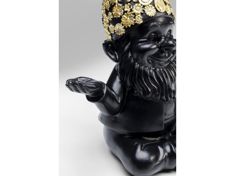 Kare Dekofigur Zwerg Meditation Schwarz/Gold