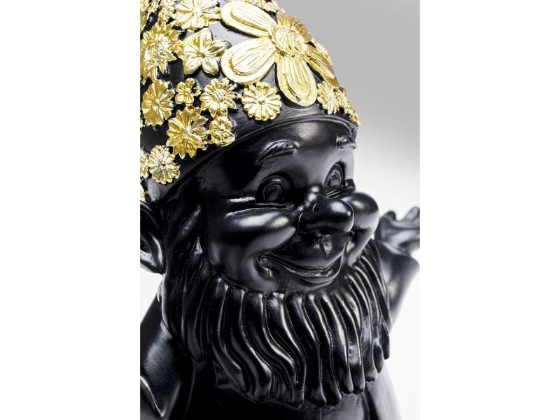 Kare Dekofigur Zwerg Meditation Schwarz/Gold