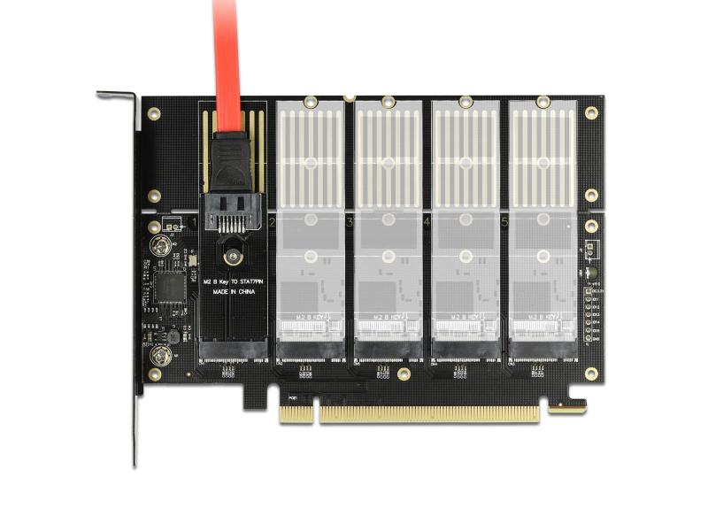 Delock Host Bus Adapter PCI-Express x16v3 zu 5xM.2 Key-B, SATA