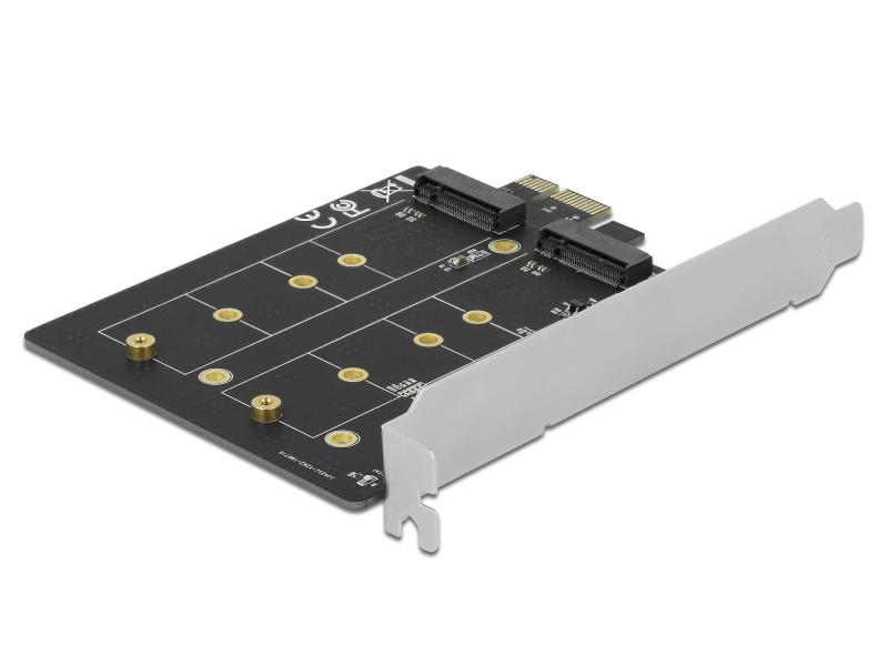 Delock Host Bus Adapter PCIe x1 Karte zu 2x M.2 Key B bootfähig