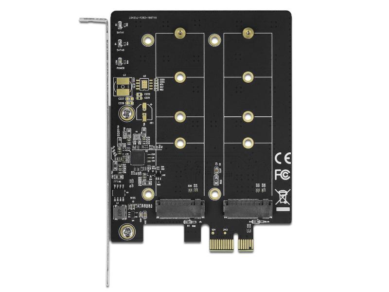 Delock Host Bus Adapter PCIe x1 Karte zu 2x M.2 Key B bootfähig