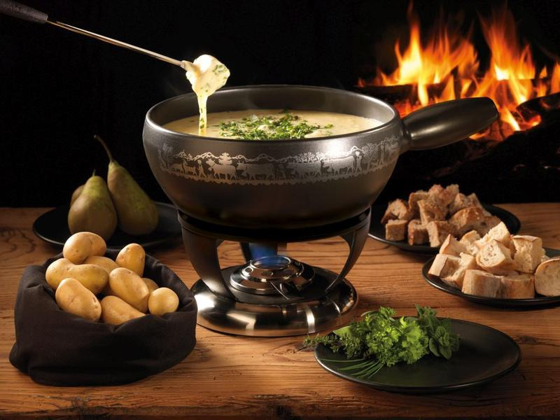 Stöckli Fondue-Rechaud Bellavista Schwarz/Silber