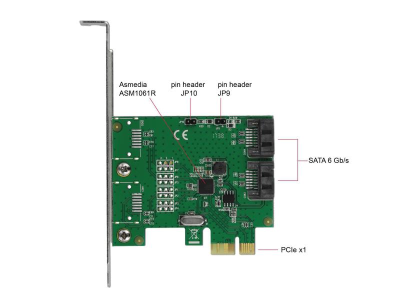 Delock RAID-Controller PCI-Ex1- 2x SATA Chipsatz ASM1061R