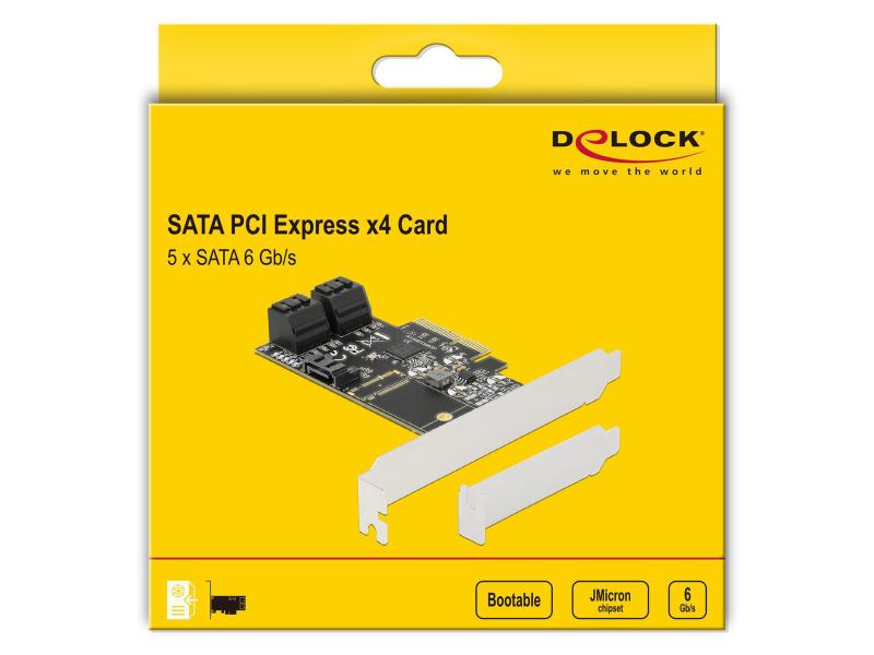 Delock SATA-Controller 5 Port SATA Kontroller PCI-Express-x4