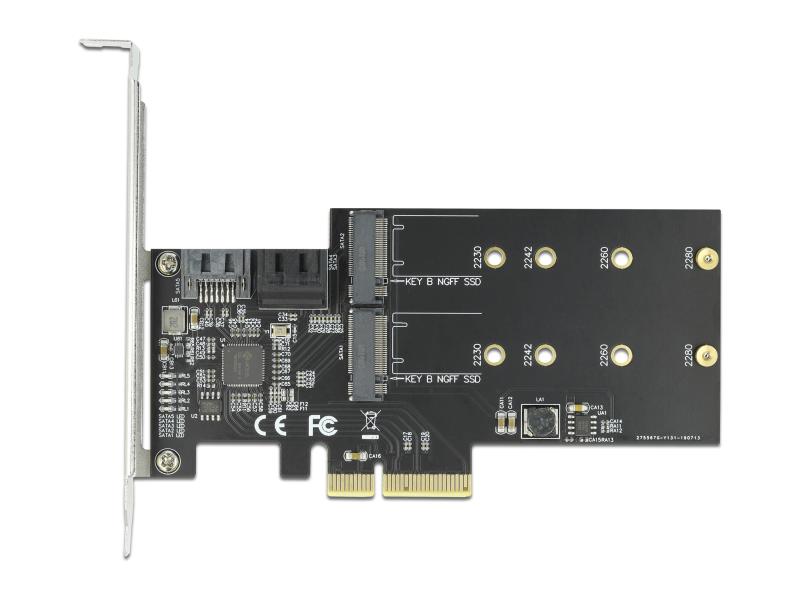 Delock SATA-Controller PCI-Ex4 - 3xSATA3, 2xM.2 Key-B