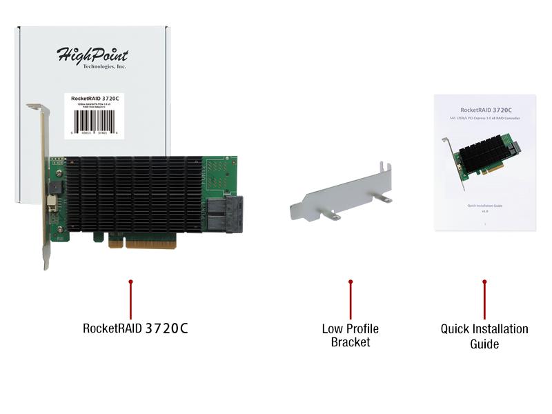 Highpoint RAID-Controller RocketRAID 3720C 2x SFF-8643, PCI-Ex8v3