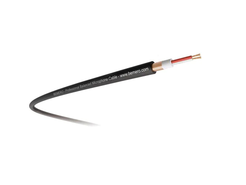 Bemero Mikrofon- &amp; Linekabel 100 m symmetrisch Schwarz auf Rolle