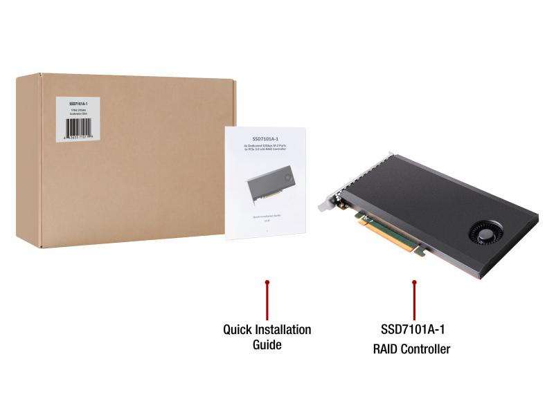 Highpoint RAID-Controller SSD7101A-1 für 4xNVME SSDs. nicht bootfähig
