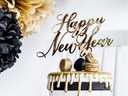 Partydeco Kuchen-Topper Happy New Year 1 Stück, Gold
