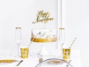 Partydeco Kuchen-Topper Happy New Year 1 Stück, Gold