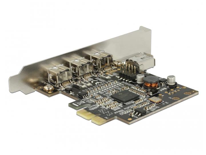 Delock PCI-Express-Karte 3x FW B extern + 1x intern FW A