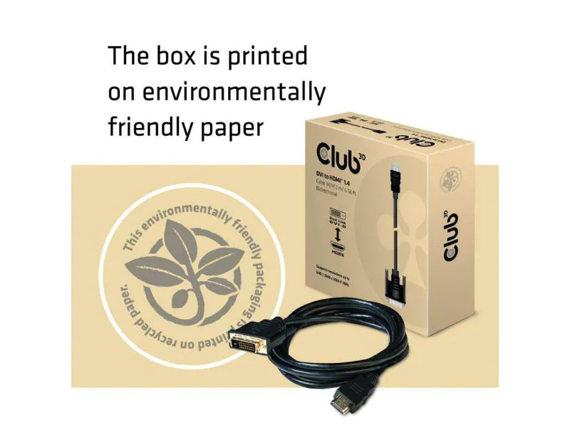 Club 3D Kabel DVI-D - HDMI 1.4, 2 m, Bidirektional