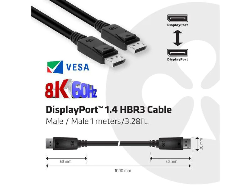 Club 3D Kabel HBR3 DisplayPort 1.4 - DisplayPort, 1 m