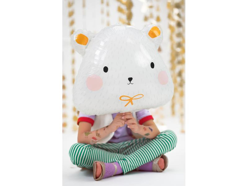 Partydeco Folienballon Eisbär Weiss