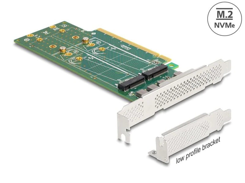 Delock Host Bus Adapter PCI-Express x16 - 4 x NVMe M.2 Key M 110 mm