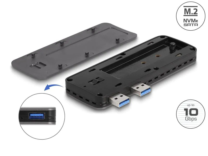 Delock Externes Gehäuse USB3.2 Gen 2 für PS5 mit M.2 NVMe Slot M.2