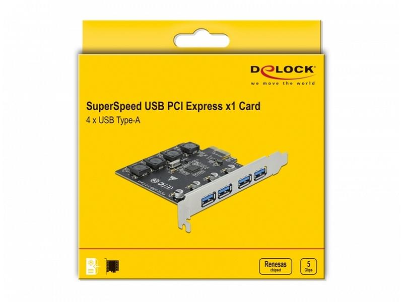 Delock PCI-Express-Karte 90509 USB 3.0 - 4x USB-A