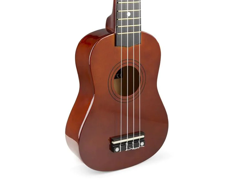 MAX Ukulele UKEY Set Soprano Dunkel Natur 21 Zoll