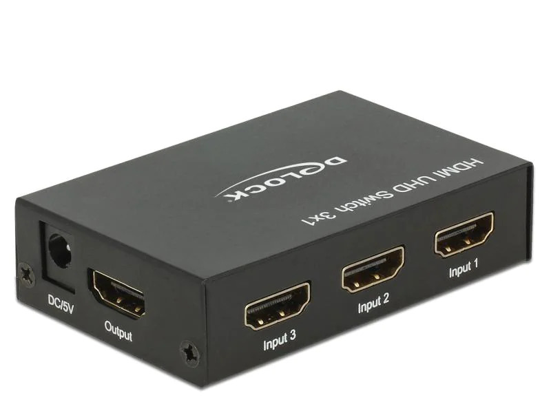 Delock Verteiler 3 Port HDMI Switch 4K/60Hz