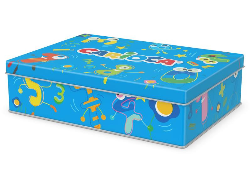 Carioca Fasermaler in Metallbox 100-teilig, Blau