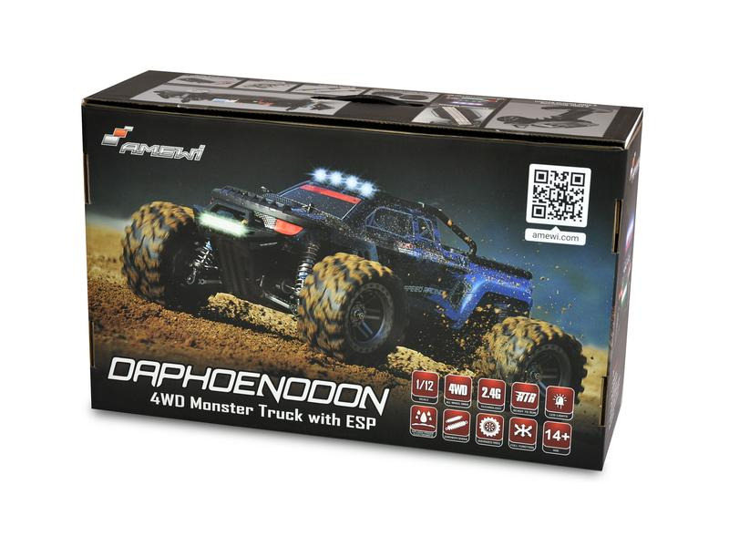 Amewi Monster Truck Daphoenodon 4WD, Blau RTR, 1:12