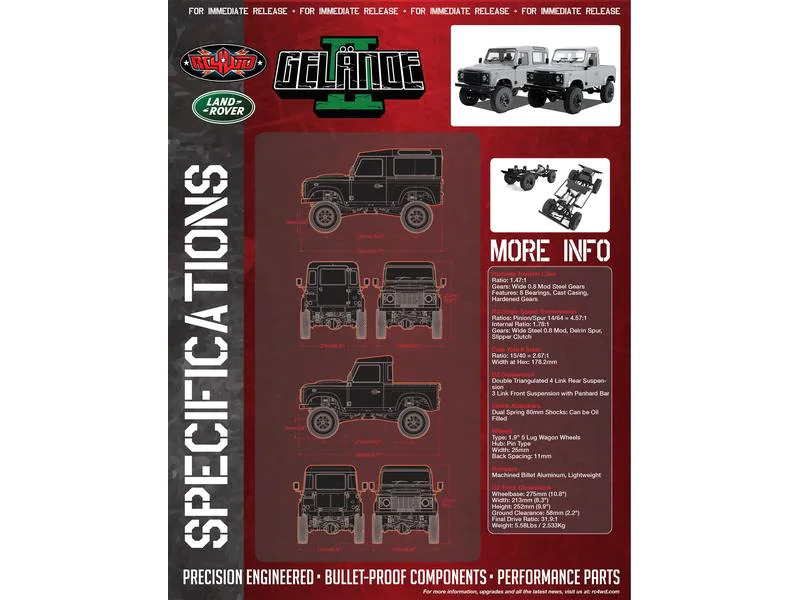 RC4WD Scale Crawler Gelände II Land Rover Defender D90 Bausatz