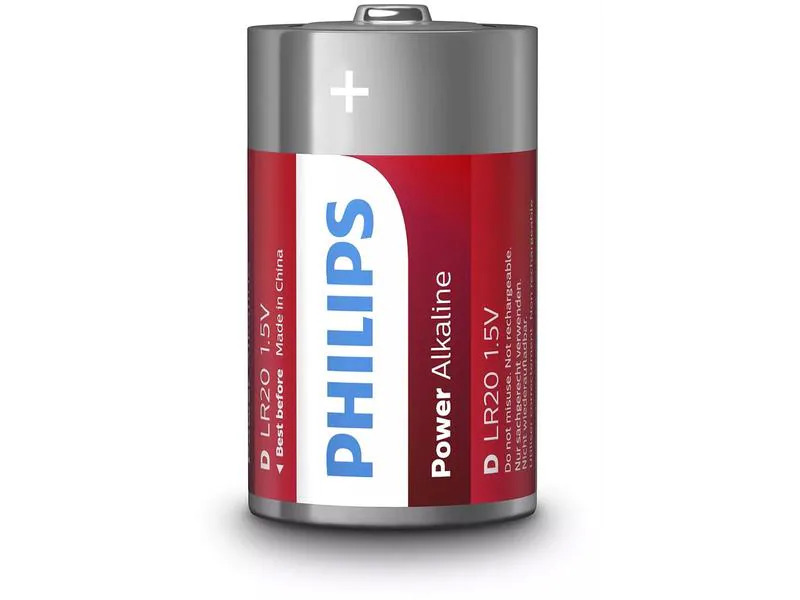 Philips Batterie Batterie Power Alkaline D 2 Stück