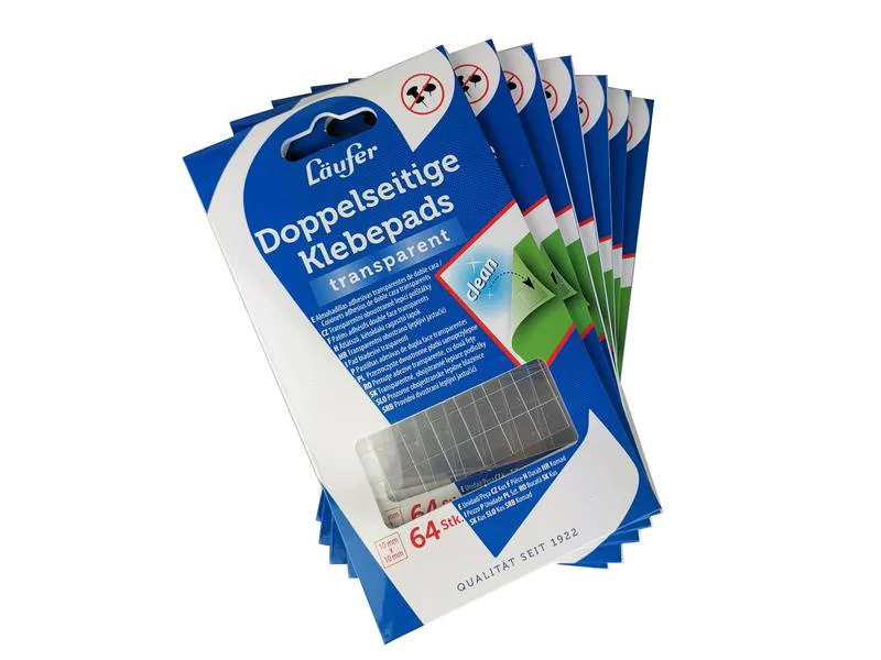 Läufer Klebepad Doppelseitig, 10 mm x 10 mm, 64 Stück