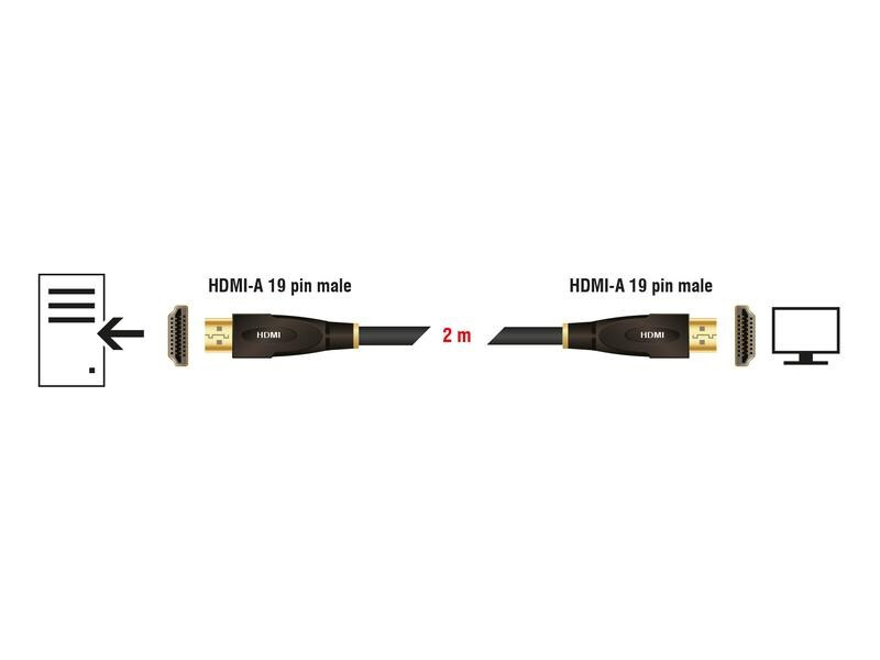 Delock Kabel 4K 30Hz HDMI - HDMI, 2 m, Schwarz