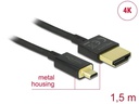 Delock Kabel 4K 60Hz HDMI - Micro-HDMI (HDMI-D), 1.5 m, Schwarz