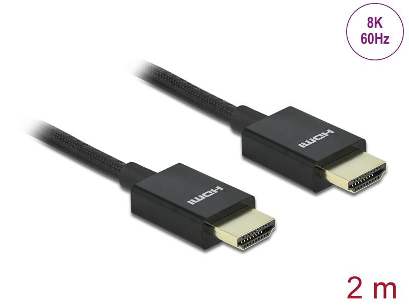 Delock Kabel 8K 60Hz HDMI - HDMI, 2 m, Schwarz