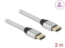 Delock Kabel 8K 60Hz HDMI - HDMI, 2 m, Silber