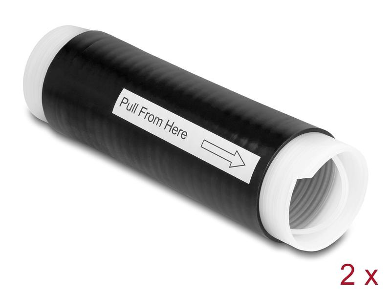 Delock Kaltschrumpfschlauch 0.13 m x 35 mm Schwarz, 2 Stück