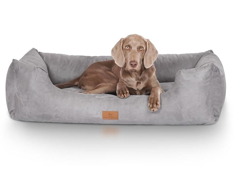 Knuffelwuff Hunde-Bett Dreamline Velour, M-L, 85 x 63 cm, Grau