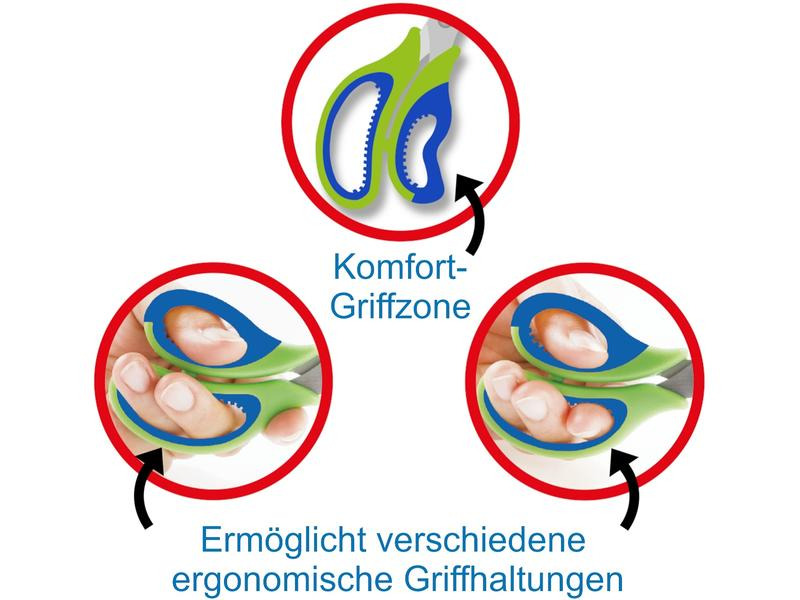 Läufer Kinderschere 13 cm, Edelstahl, Rechtshänder, Blau/Rot