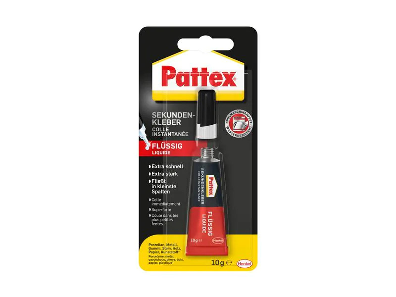 Pattex Sekundenkleber Flüssig 10 g, Transparent