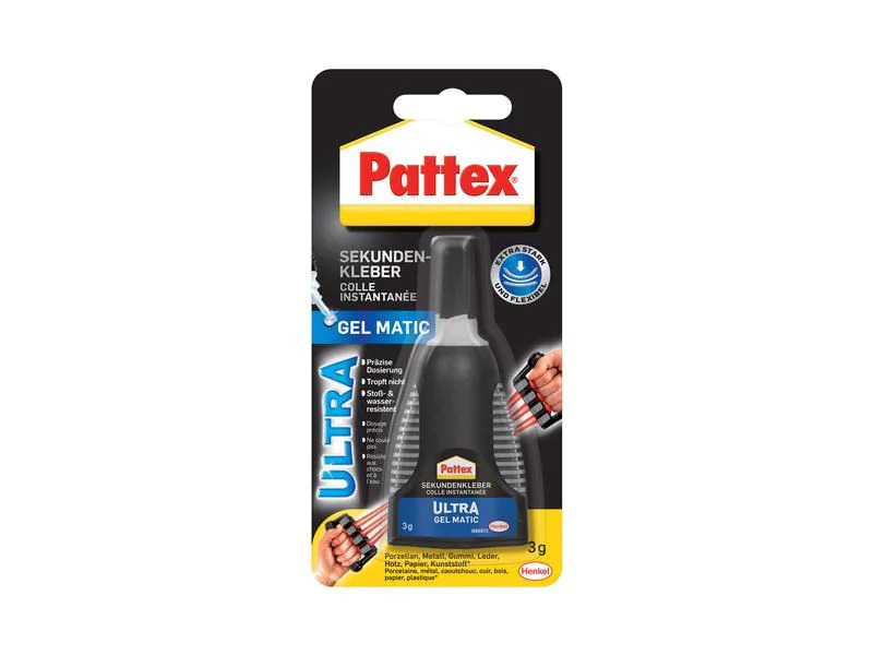 Pattex Sekundenkleber Ultra Gel Matic 1 x 3 g, Transparent
