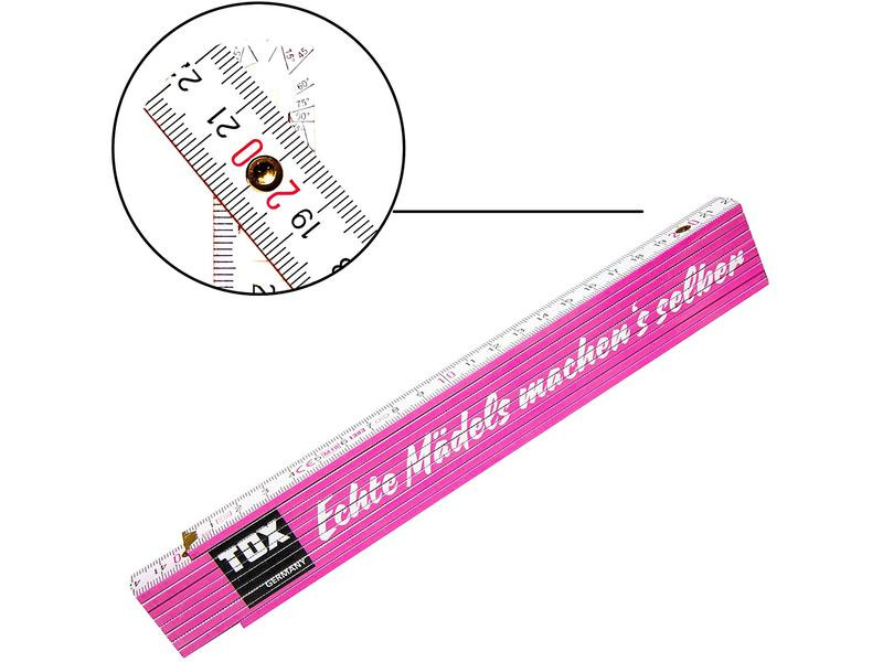 Tox-Dübel Doppelmeter «Echte Mädels machens selber», 2 m