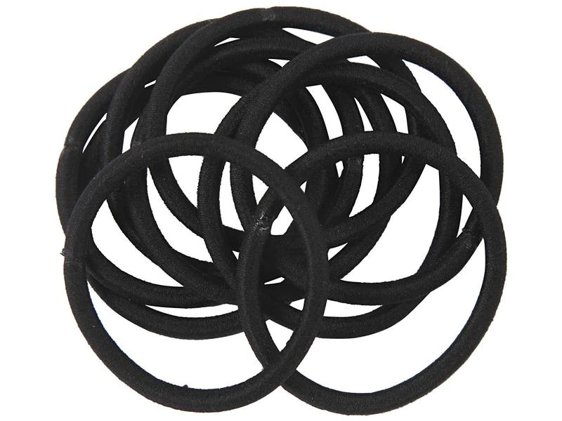 Creativ Company Haargummi 4,5 cm,  10 Stück, Schwarz