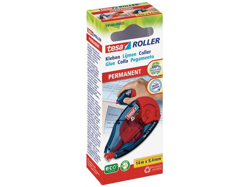 tesa Kleberoller ecoLogo Permanent 1 Stück, Rot