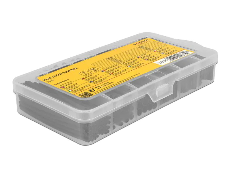 Delock Schrumpfschlauch 196-teilig Sortimentsbox, schwarz