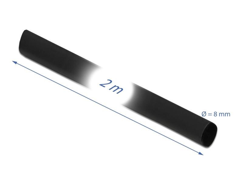 Delock Schrumpfschlauch 2m x 8mm Schrumpfungsrate 4:1 schwarz
