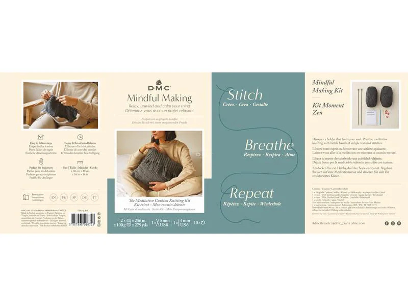 DMC Strickset Mindful Making Meditationskissen, 40 x 40 cm